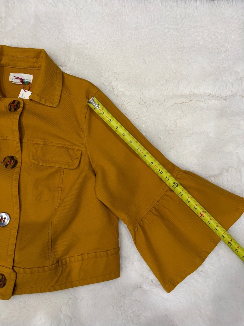 Anthropologie Plus,Size 1X,Mustard Bell-Sleeve Jacket - Picture 13 of 17